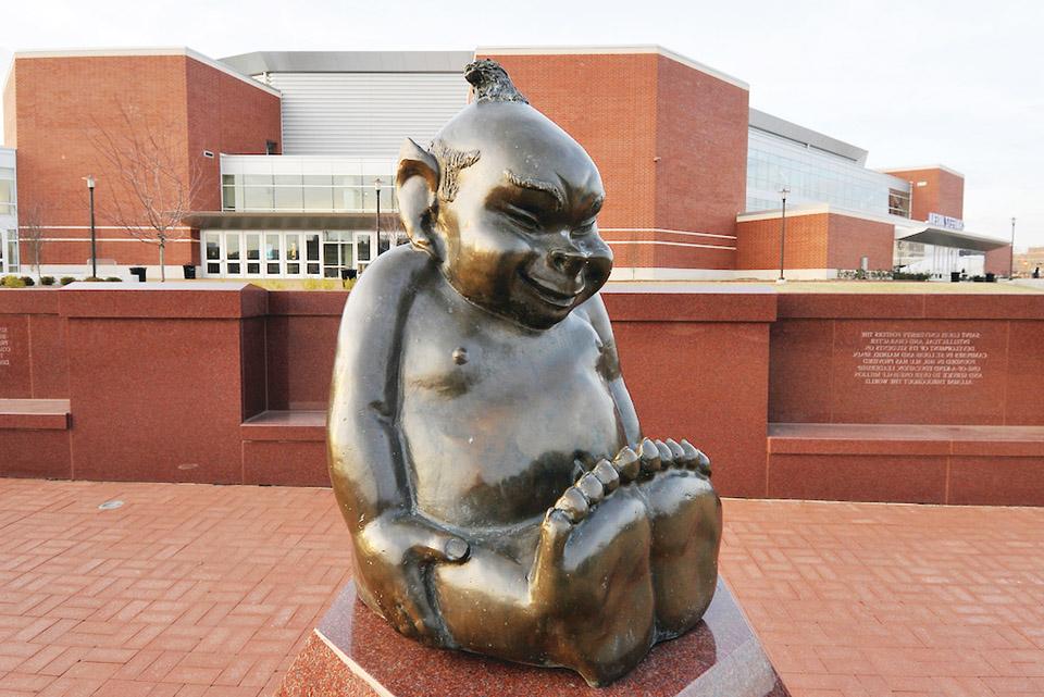 Billiken Statue outside of Chaifetz Arena